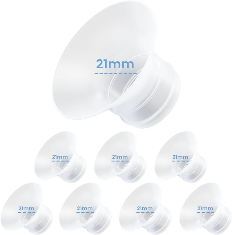 Hranio Breast Pump Flange Insert Compatible with Momcozy m5 Replacement Parts Momcozy s12 Pro Replacement Parts Spectra/Medela/Elvie/Tsrete/Eufy/Lansinoh Breast Pump 21mm Flange Inserts for Spectra 8PCS - Image 1